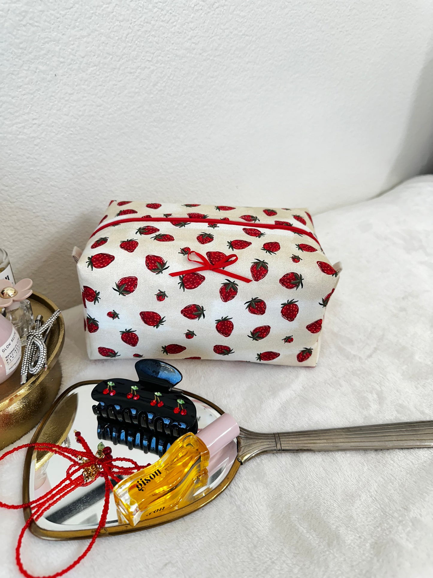 Strawberries & Cream Makeup Pouch