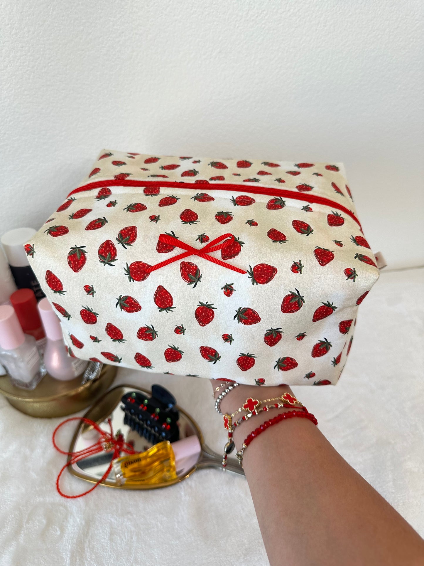 Strawberries & Cream Makeup Pouch