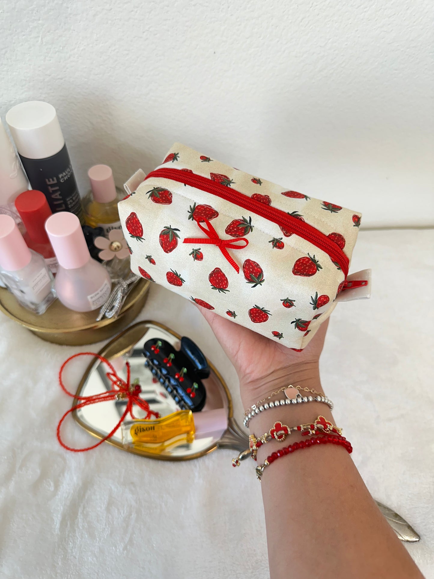 Strawberries & Cream Makeup Pouch