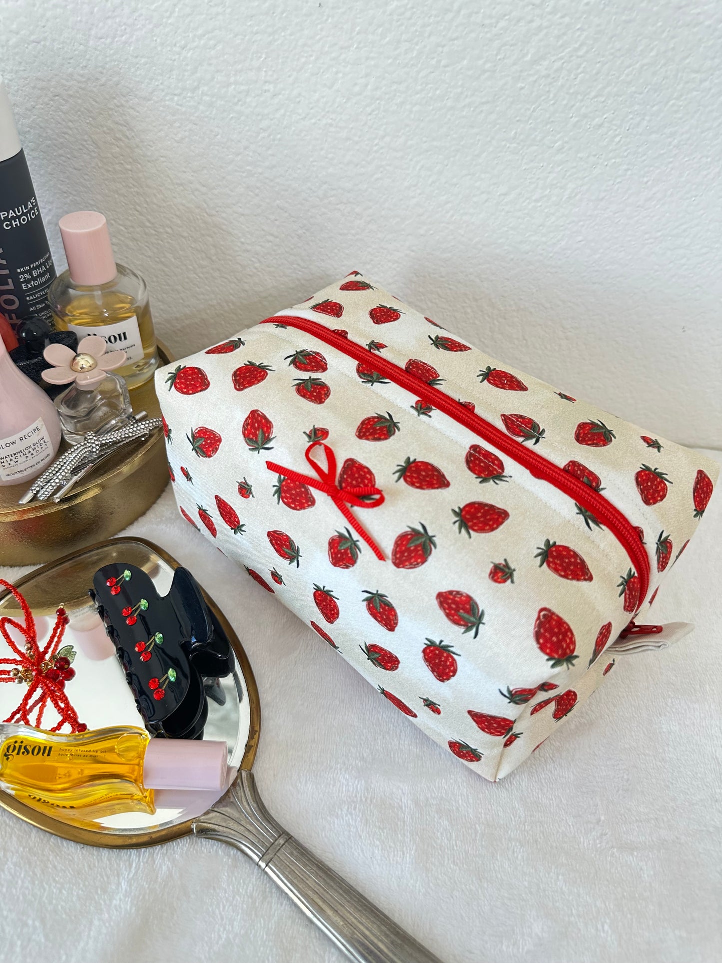 Strawberries & Cream Makeup Pouch