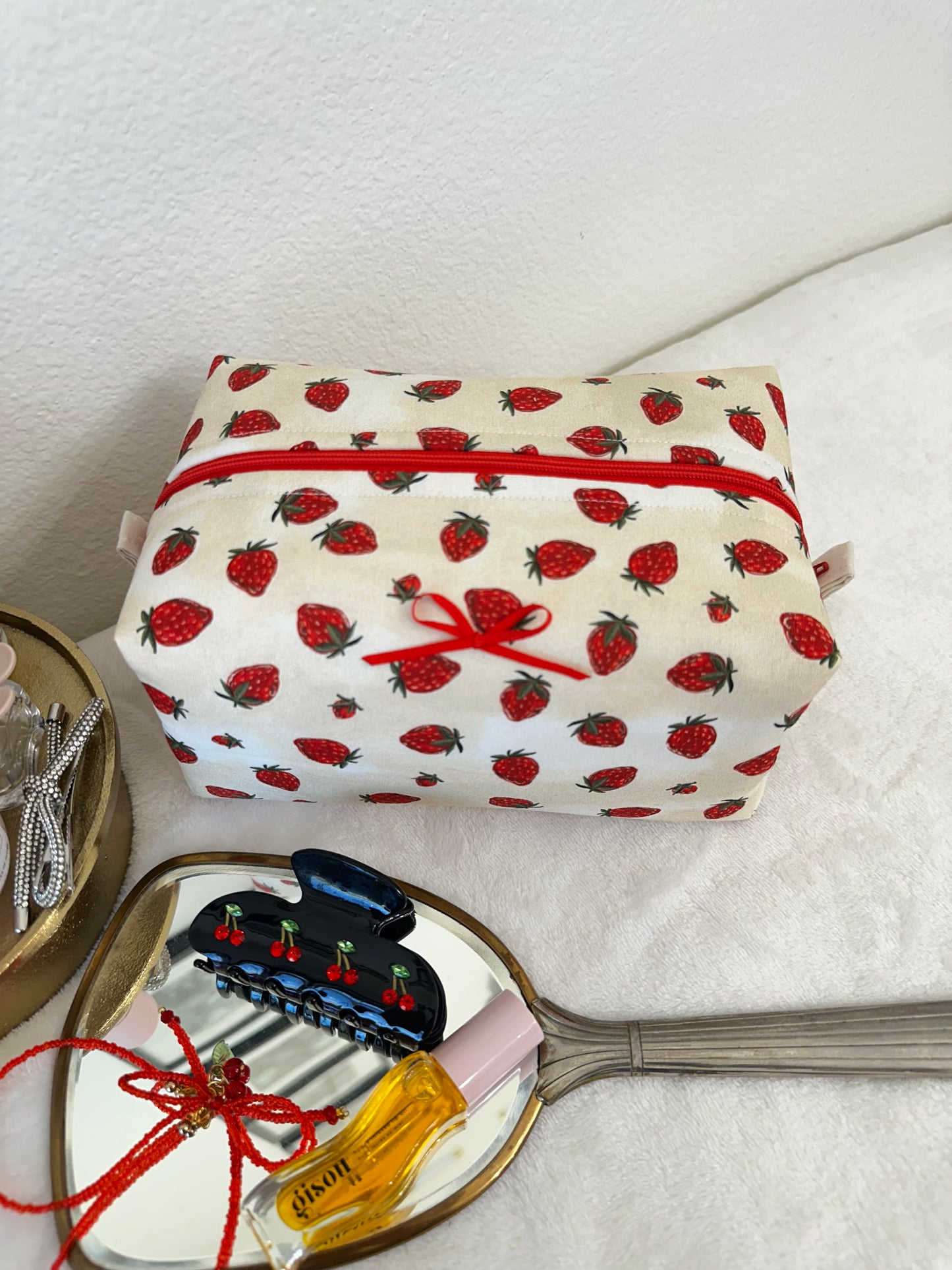 Strawberries & Cream Makeup Pouch