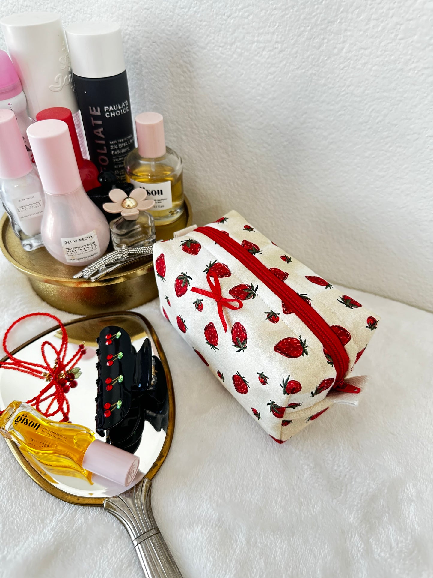 Strawberries & Cream Makeup Pouch