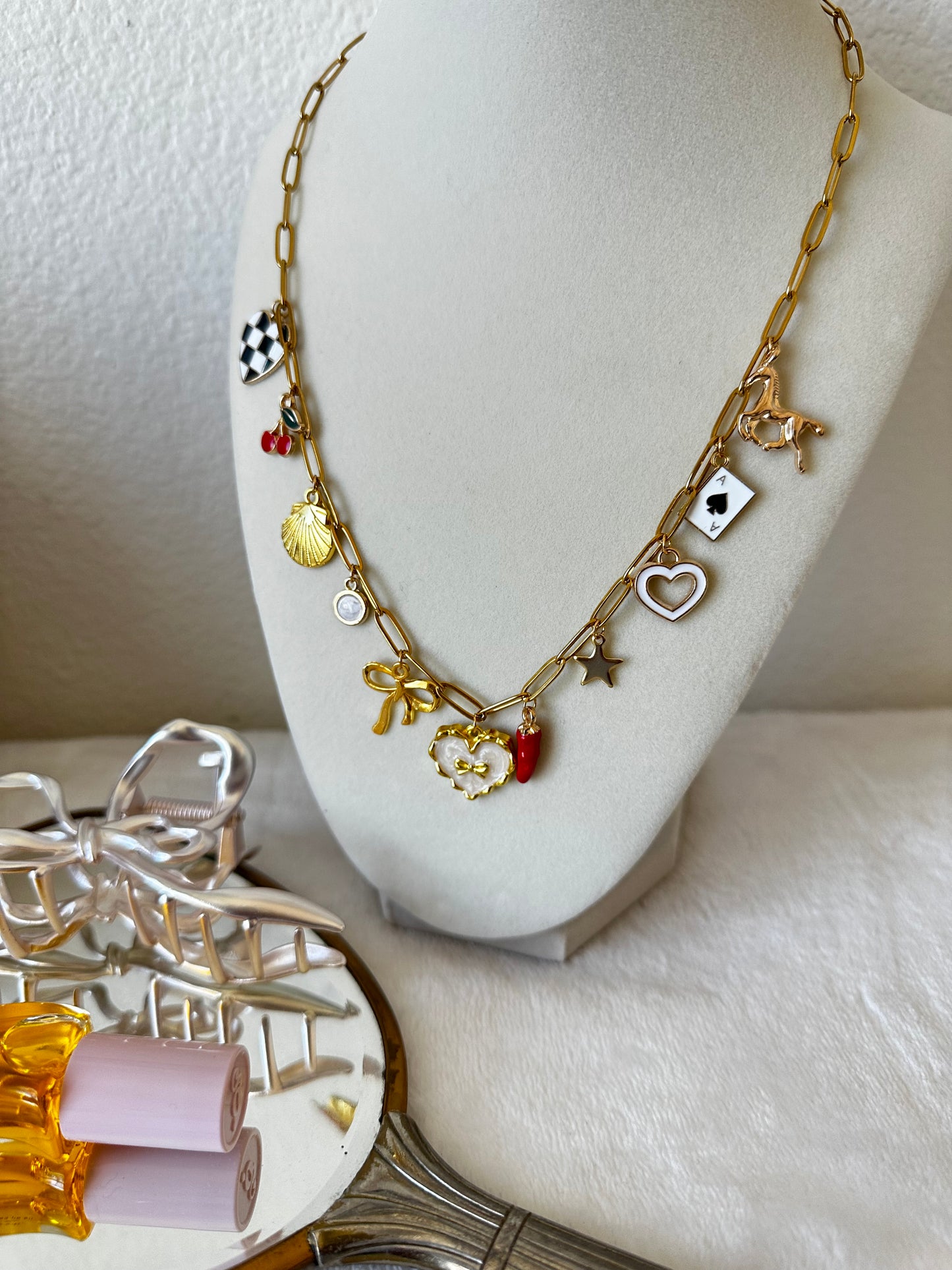 Custom Charm Necklace  - Build Your Own Charm Necklace, Gold Plated Jewelry