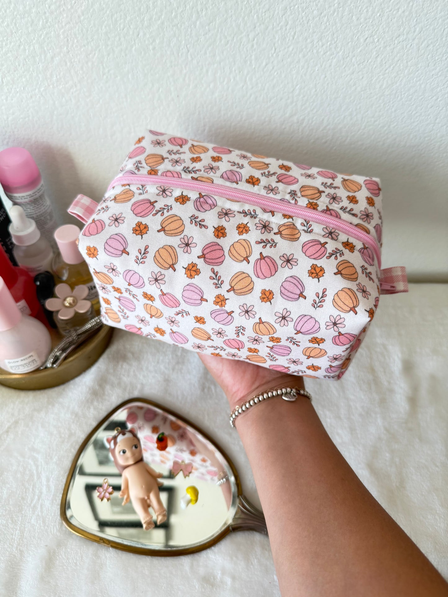 Pink Pumpkin Medium Makeup Pouch