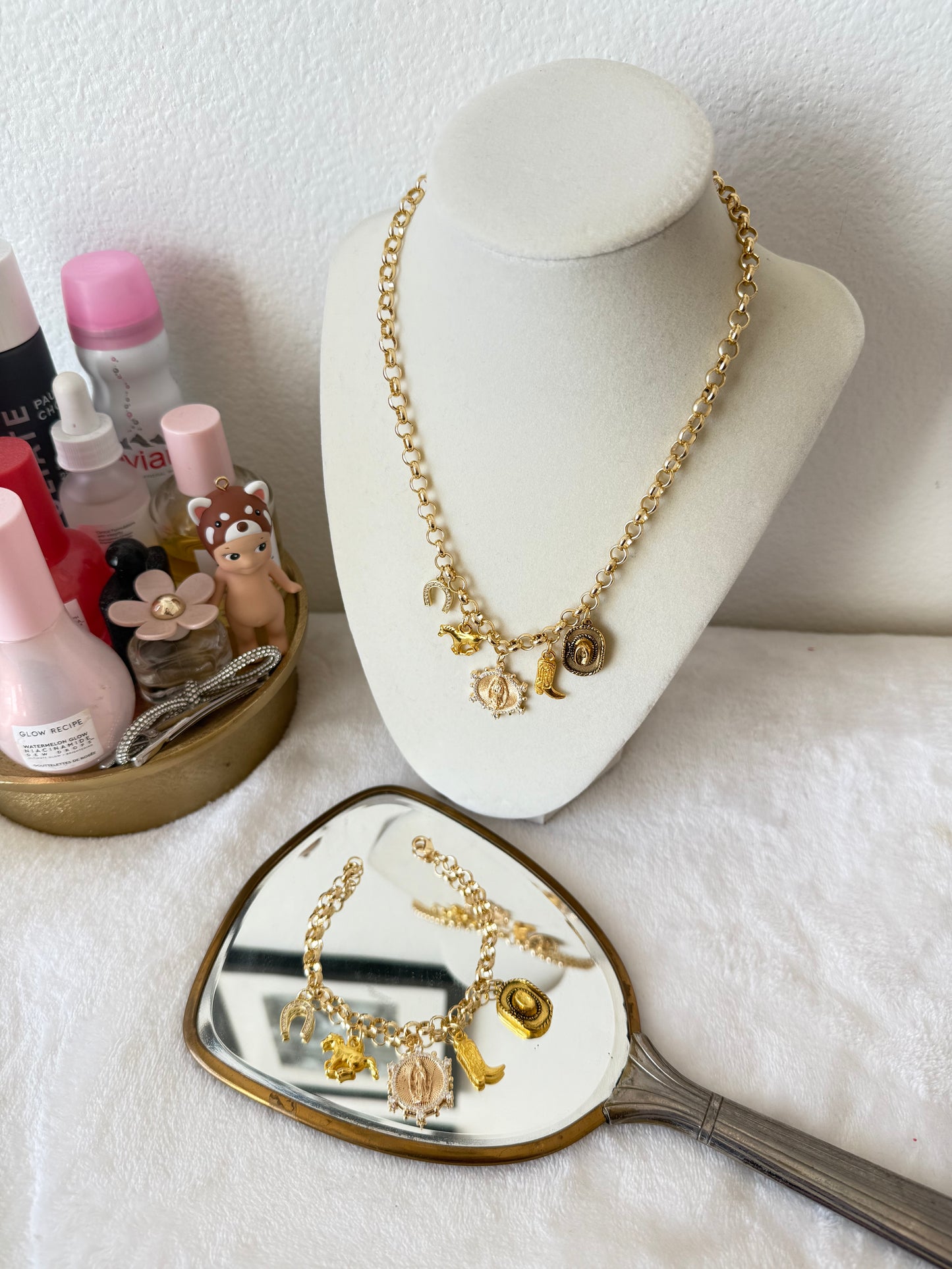 Custom Charm Necklace  - Build Your Own Charm Necklace, Gold Plated Jewelry